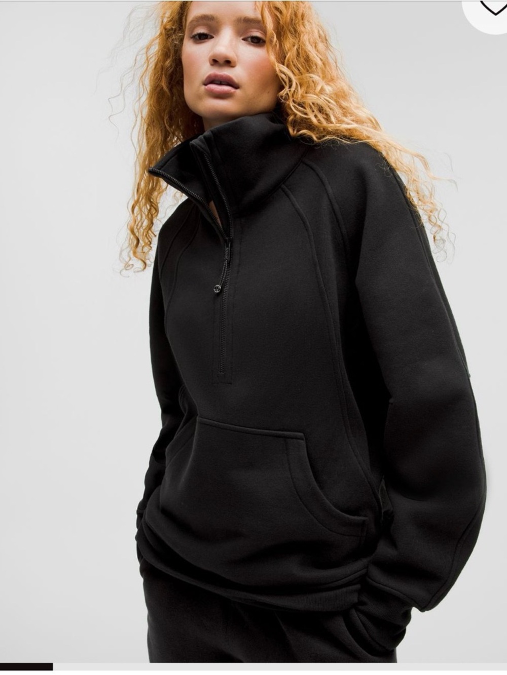 Lululemon Scuba Oversize Half-Zip Funnel Neck Sweatshirt - Black, size M/ L